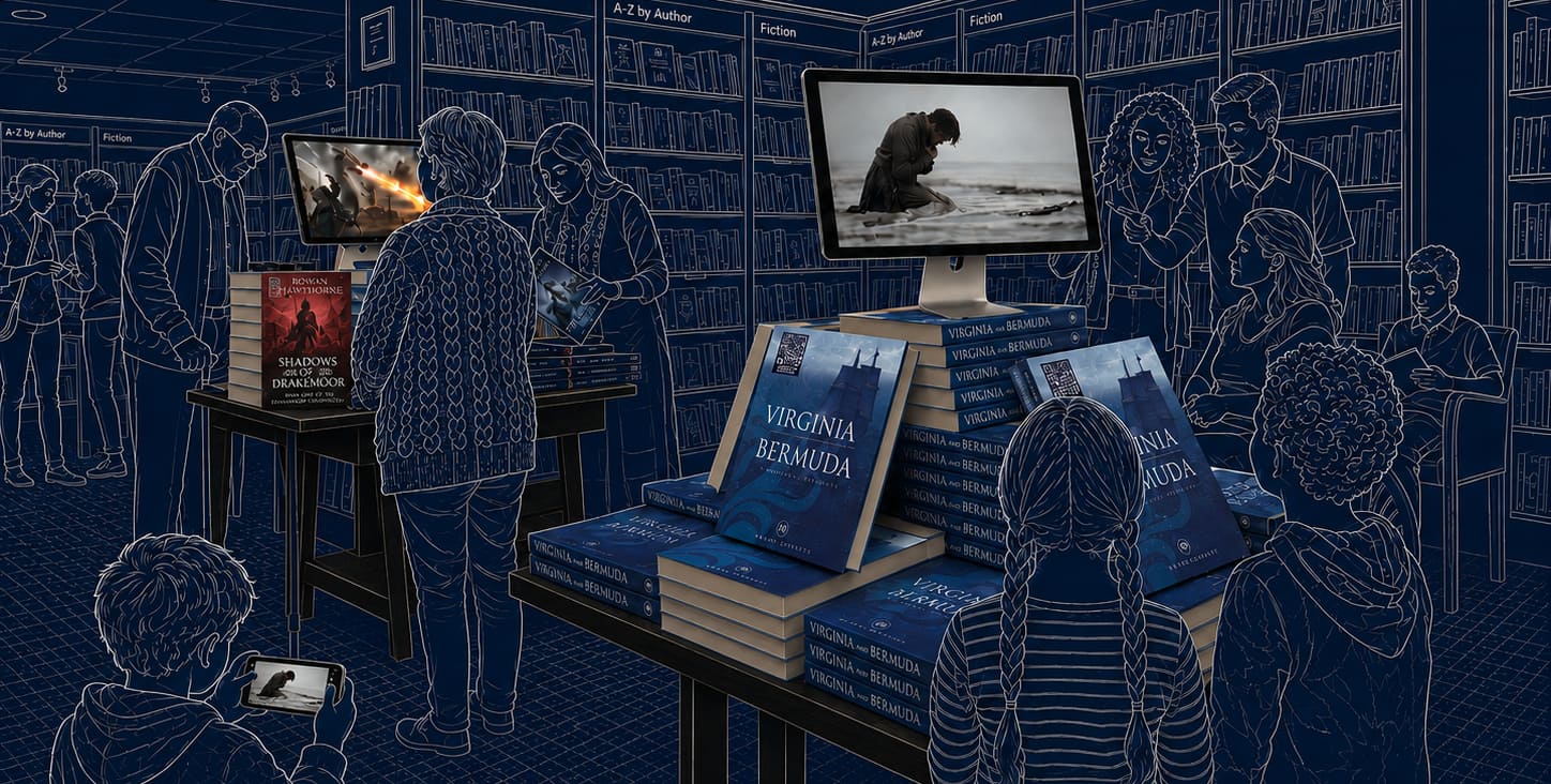 The bookshop of the near future: a trailer above every display pile